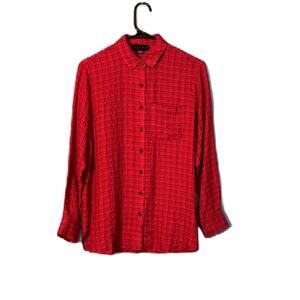 Hatch Women's Red Checkered Button Down Shirt Maternity Shirt Size 0 or XS